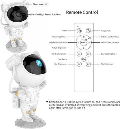 Star Projector Galaxy Night Light - Astronaut Space Projector